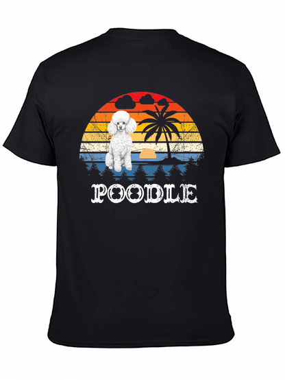Retro Poodle Sunset Graphic Tee