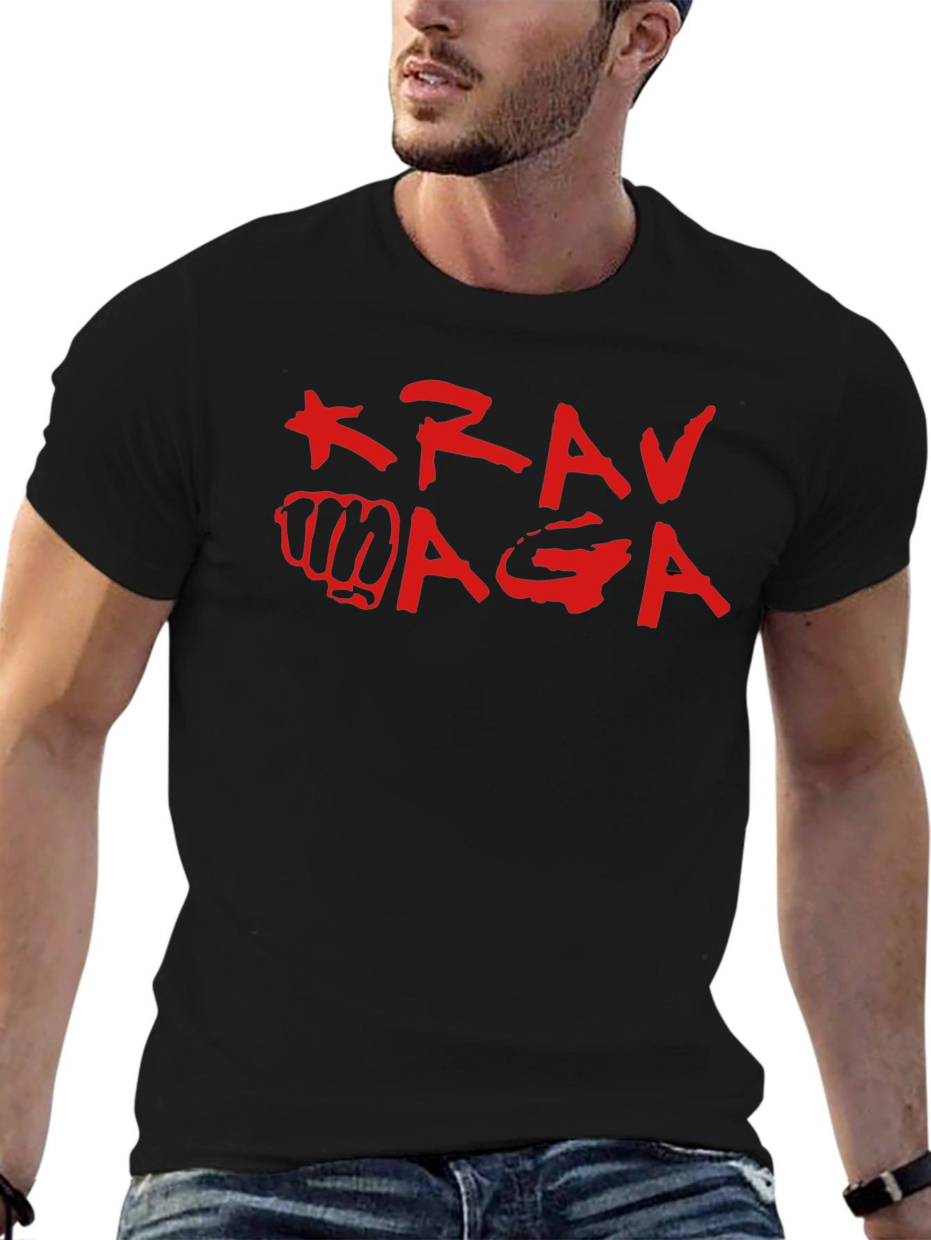 Krav Maga Black T-Shirt Martial Arts Self Defense