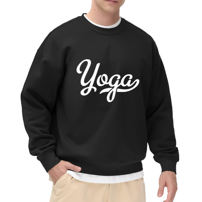 Yoga Life Crewneck Sweatshirt - Elegant Cursive Script Fitness Motivation Pullover