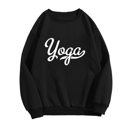 Yoga Life Crewneck Sweatshirt - Elegant Cursive Script Fitness Motivation Pullover
