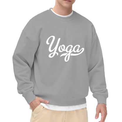 Yoga Life Crewneck Sweatshirt - Elegant Cursive Script Fitness Motivation Pullover