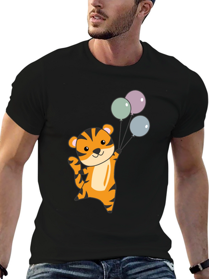 Cute Tiger with Balloons Graphic T-Shirt