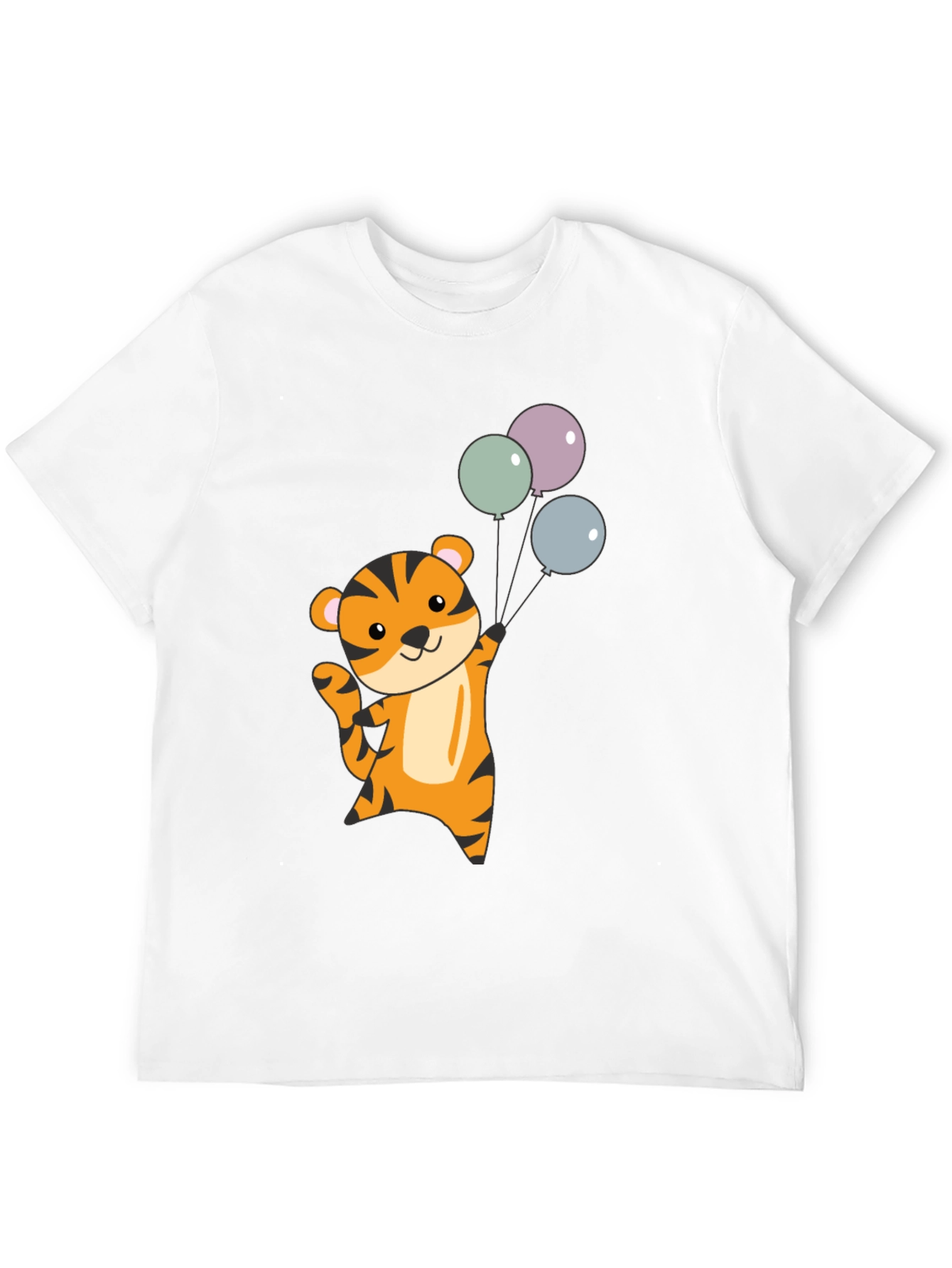 Cute Tiger with Balloons Graphic T-Shirt