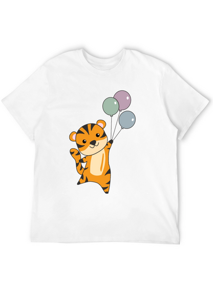 Cute Tiger with Balloons Graphic T-Shirt