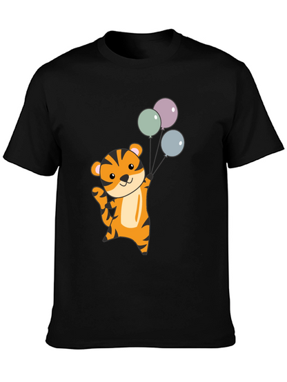 Cute Tiger with Balloons Graphic T-Shirt