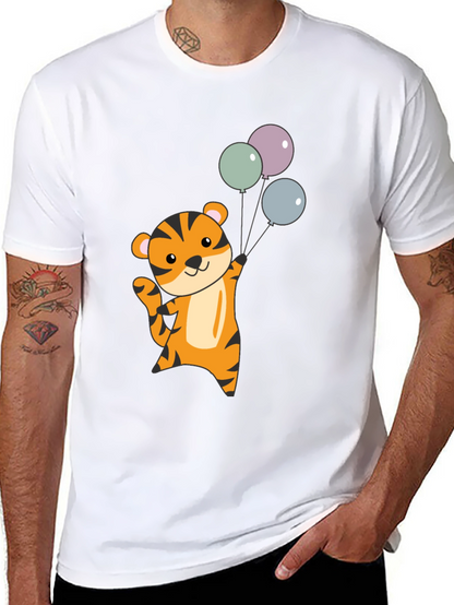 Cute Tiger with Balloons Graphic T-Shirt
