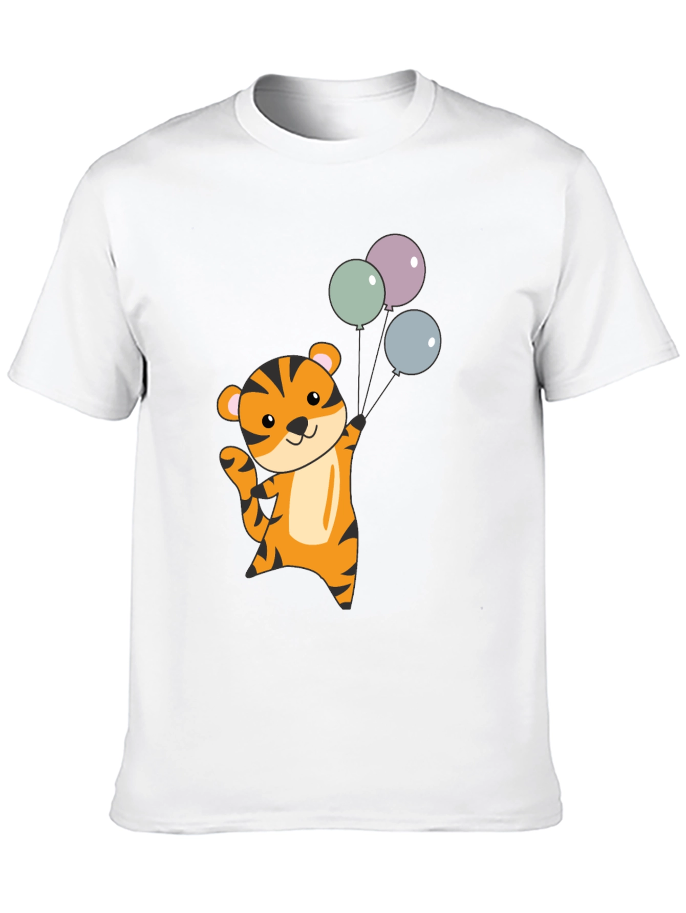 Cute Tiger with Balloons Graphic T-Shirt