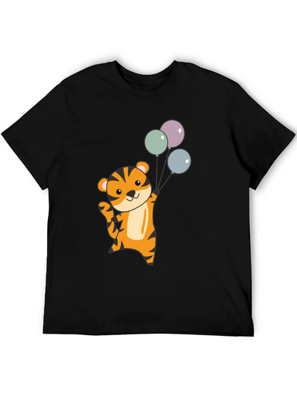 Cute Tiger with Balloons Graphic T-Shirt