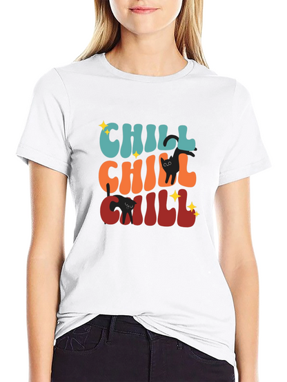 Chill Cat T-Shirt: Retro Style Soft Cotton Tee
