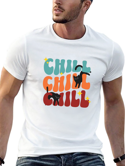Chill Cat T-Shirt: Retro Style Soft Cotton Tee