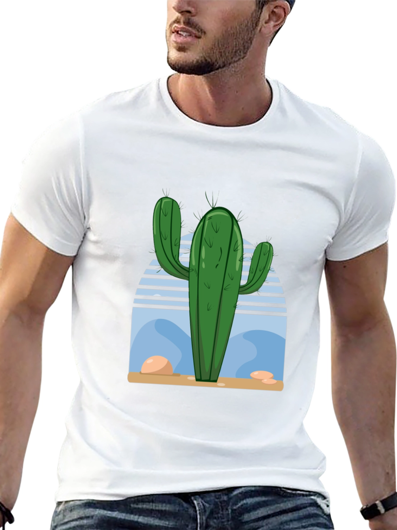 Cactus Desert Scene Graphic Tee - Soft Cotton Blend