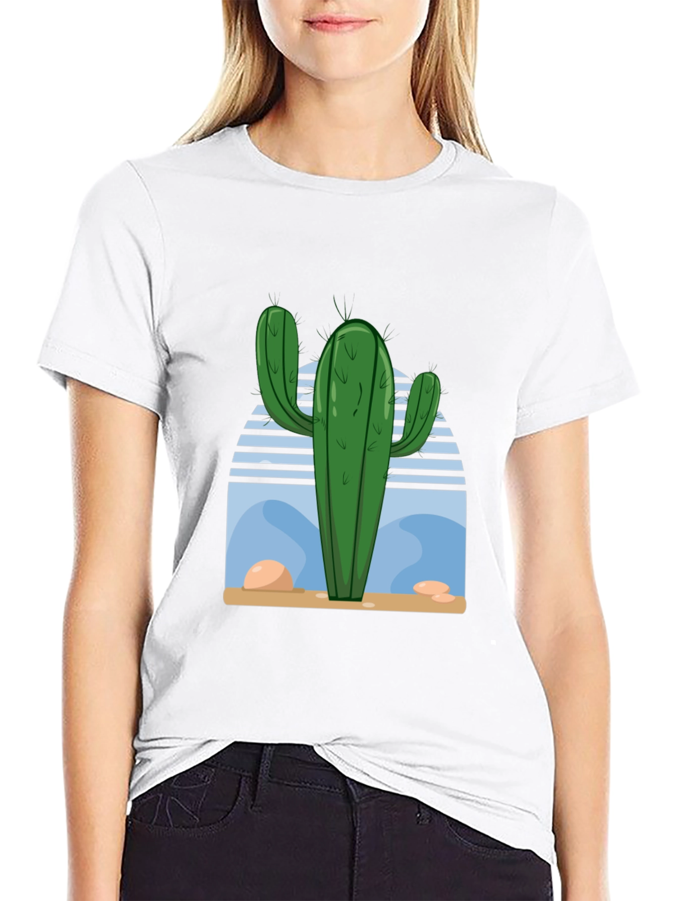 Cactus Desert Scene Graphic Tee - Soft Cotton Blend