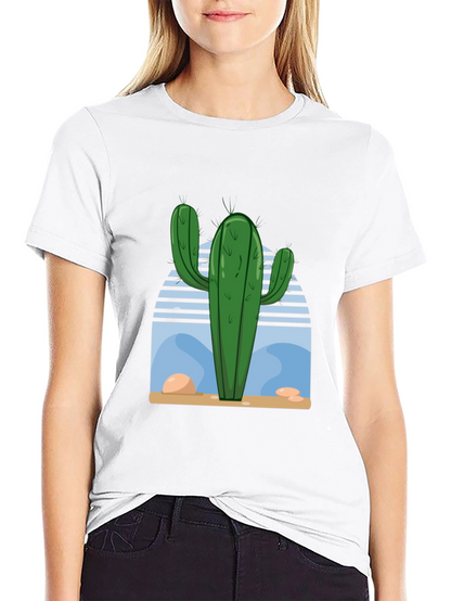 Cactus Desert Scene Graphic Tee - Soft Cotton Blend