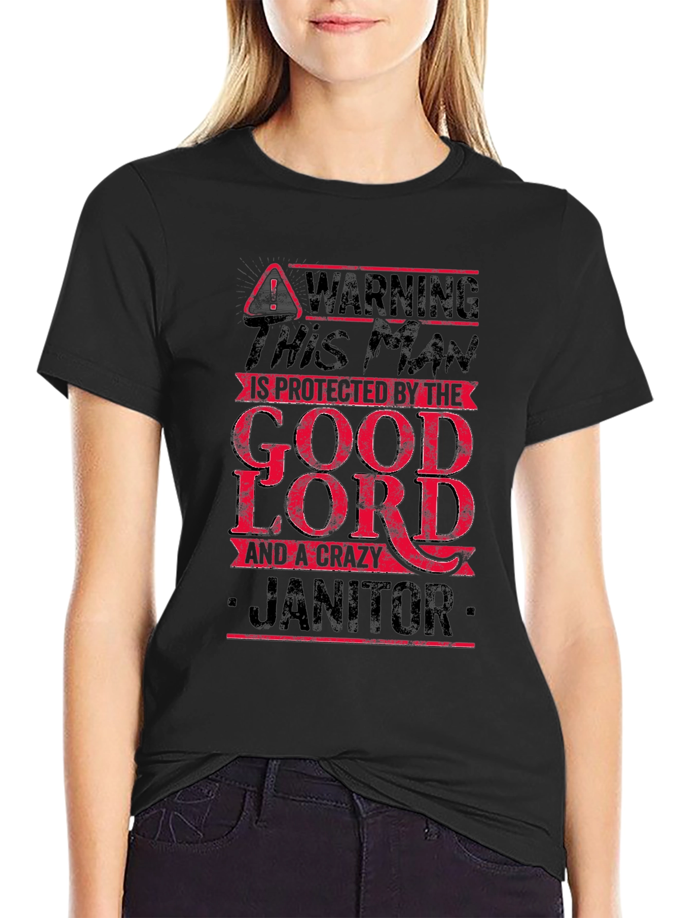 Warning Crazy Janitor T-Shirt
