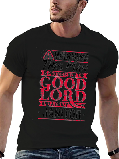 Warning Crazy Janitor T-Shirt
