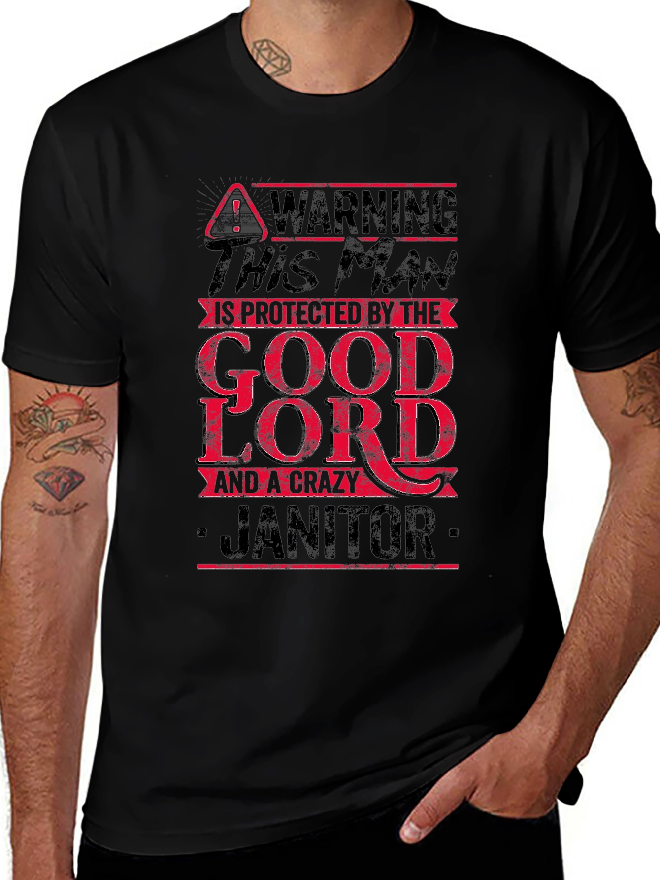 Warning Crazy Janitor T-Shirt