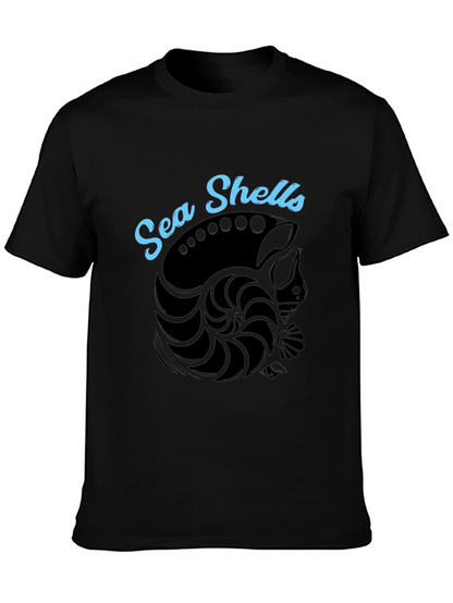 Sea Shells Graphic T-Shirt - Black