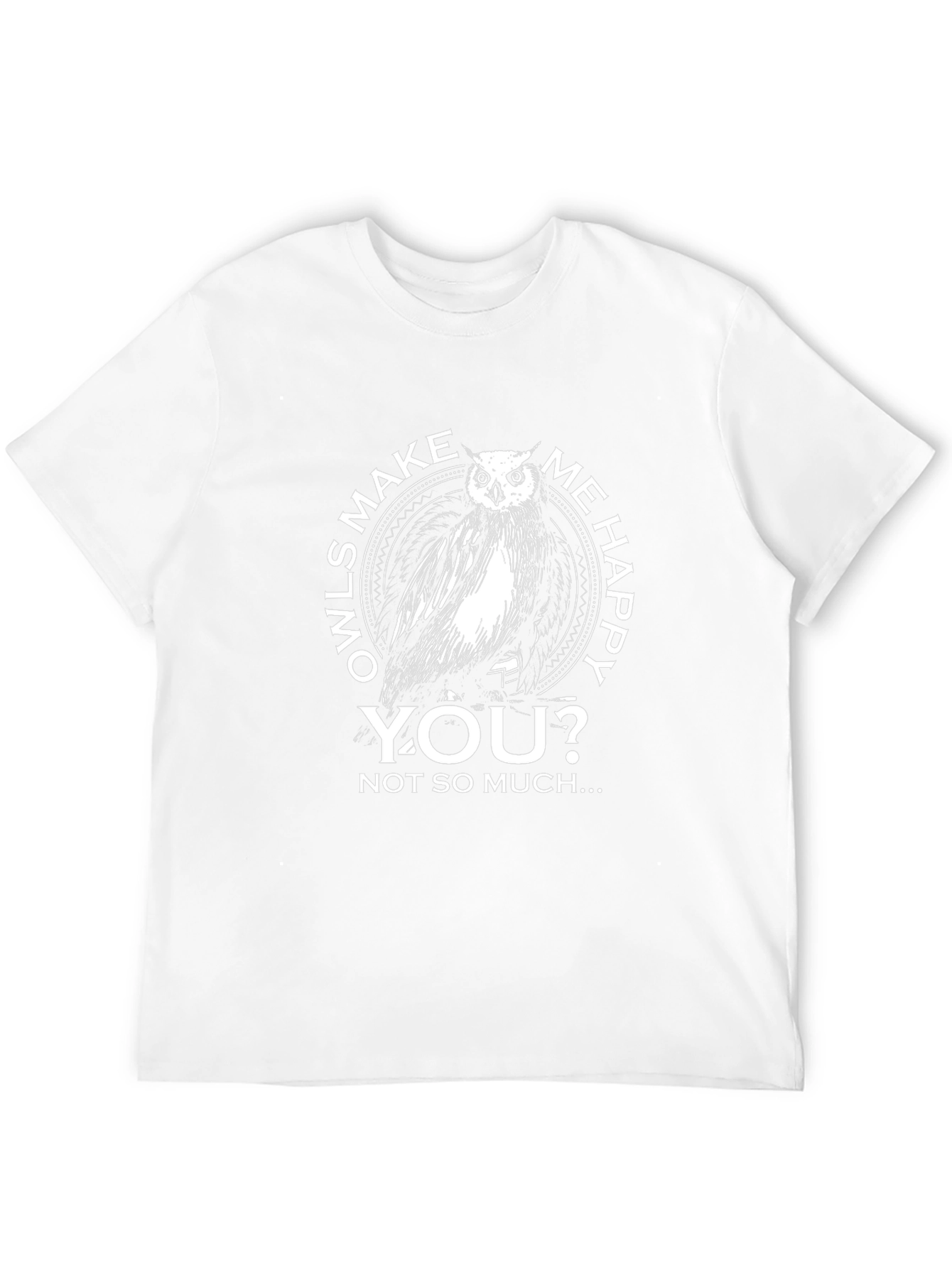 Owls Make Me Happy Mens Black Graphic Tee