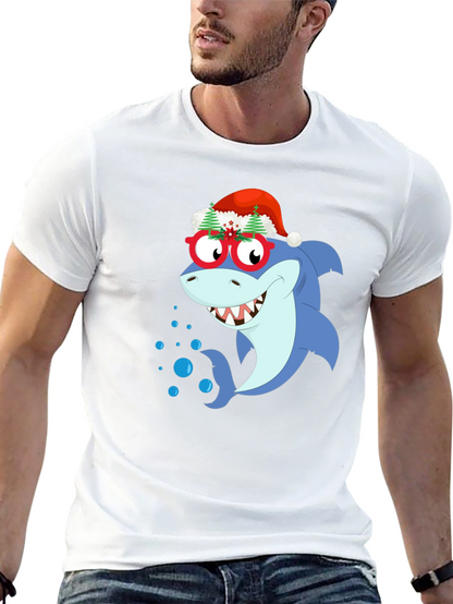 Christmas Shark Graphic T-Shirt