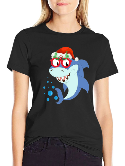 Christmas Shark Graphic T-Shirt