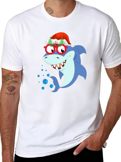 Christmas Shark Graphic T-Shirt