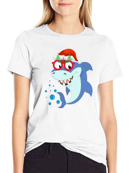 Christmas Shark Graphic T-Shirt