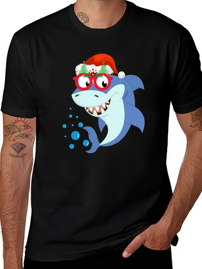 Christmas Shark Graphic T-Shirt