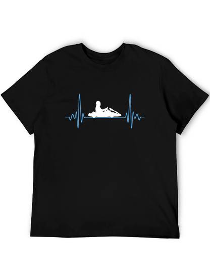 Kart Racing Heartbeat T-Shirt - Black