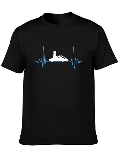 Kart Racing Heartbeat T-Shirt - Black