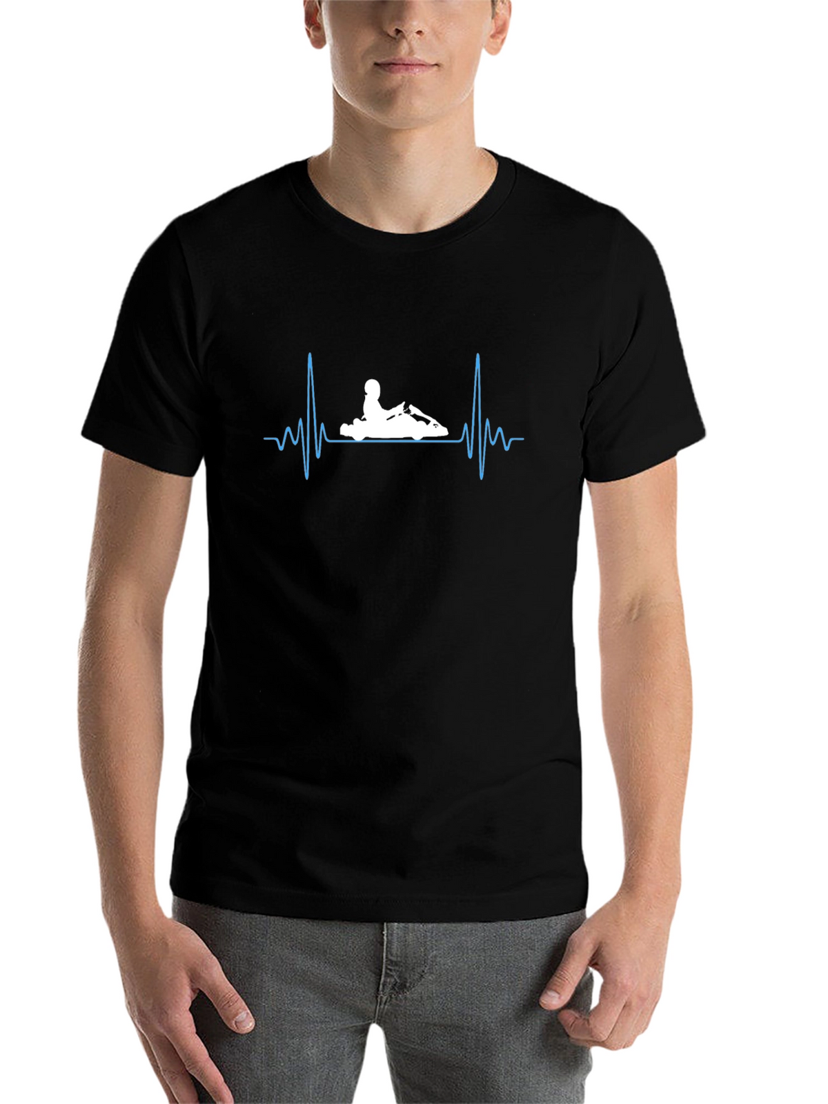 Kart Racing Heartbeat T-Shirt - Black