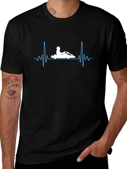 Kart Racing Heartbeat T-Shirt - Black