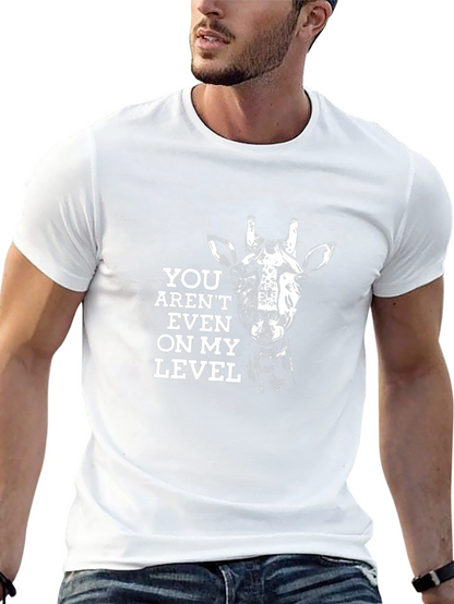 Giraffe Level Mens Black Graphic Tee
