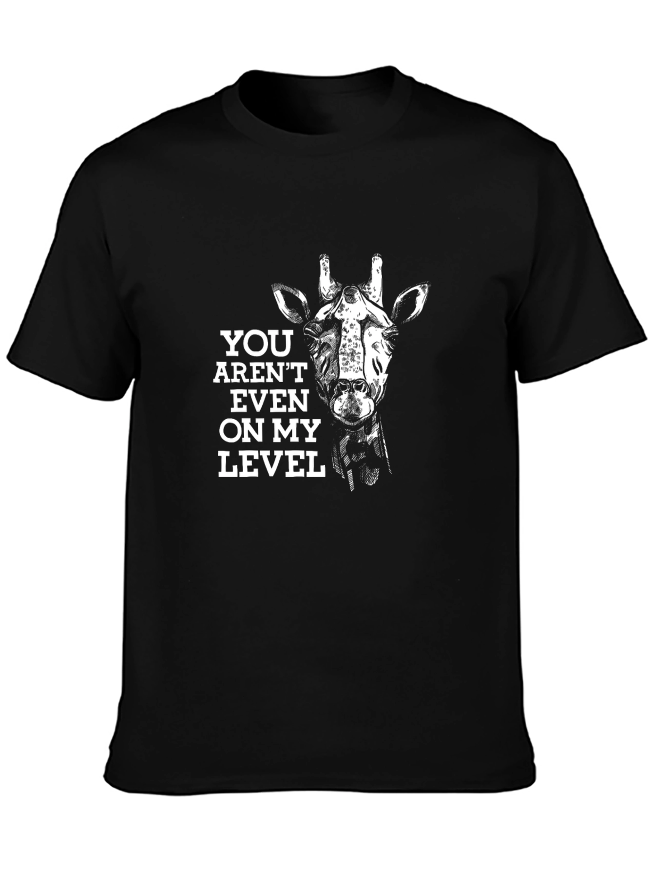 Giraffe Level Mens Black Graphic Tee