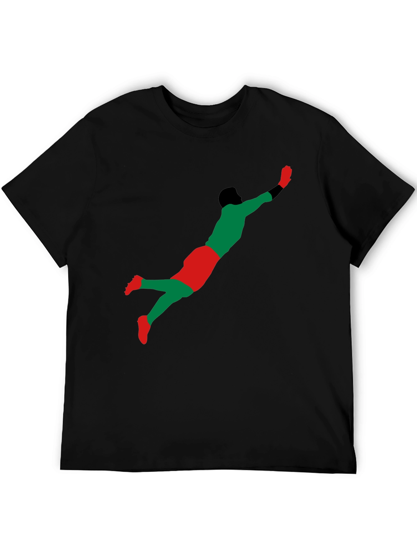 Goalkeeper Dive Graphic T-Shirt - Black