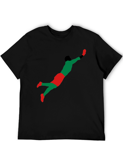 Goalkeeper Dive Graphic T-Shirt - Black