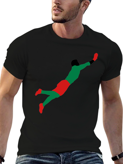 Goalkeeper Dive Graphic T-Shirt - Black