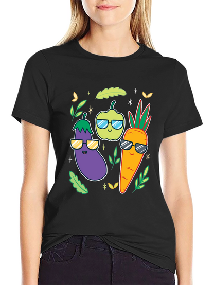 Cool Veggies Black T-Shirt