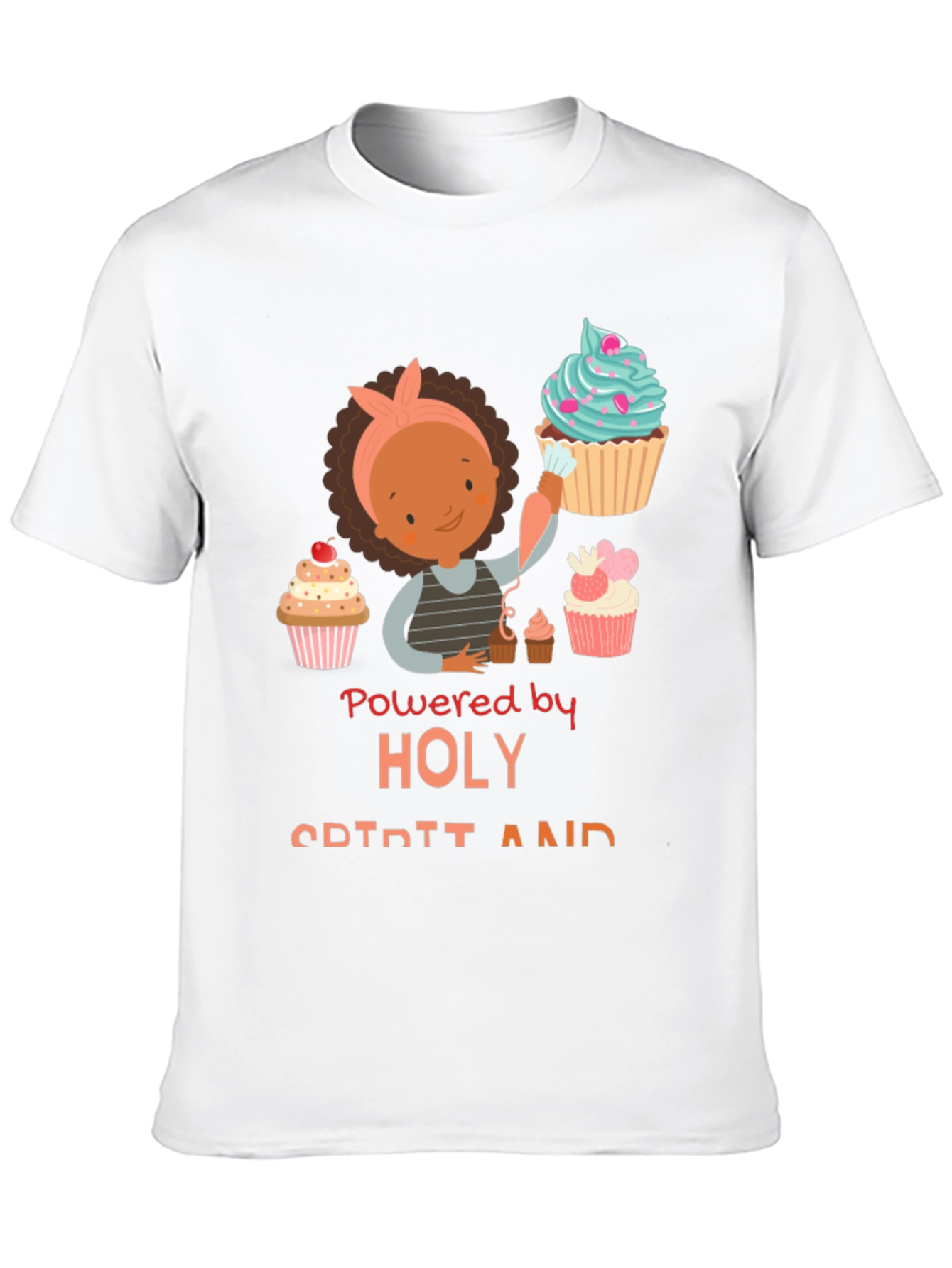 Powered By Holy Spirit Cupcake T-Shirt