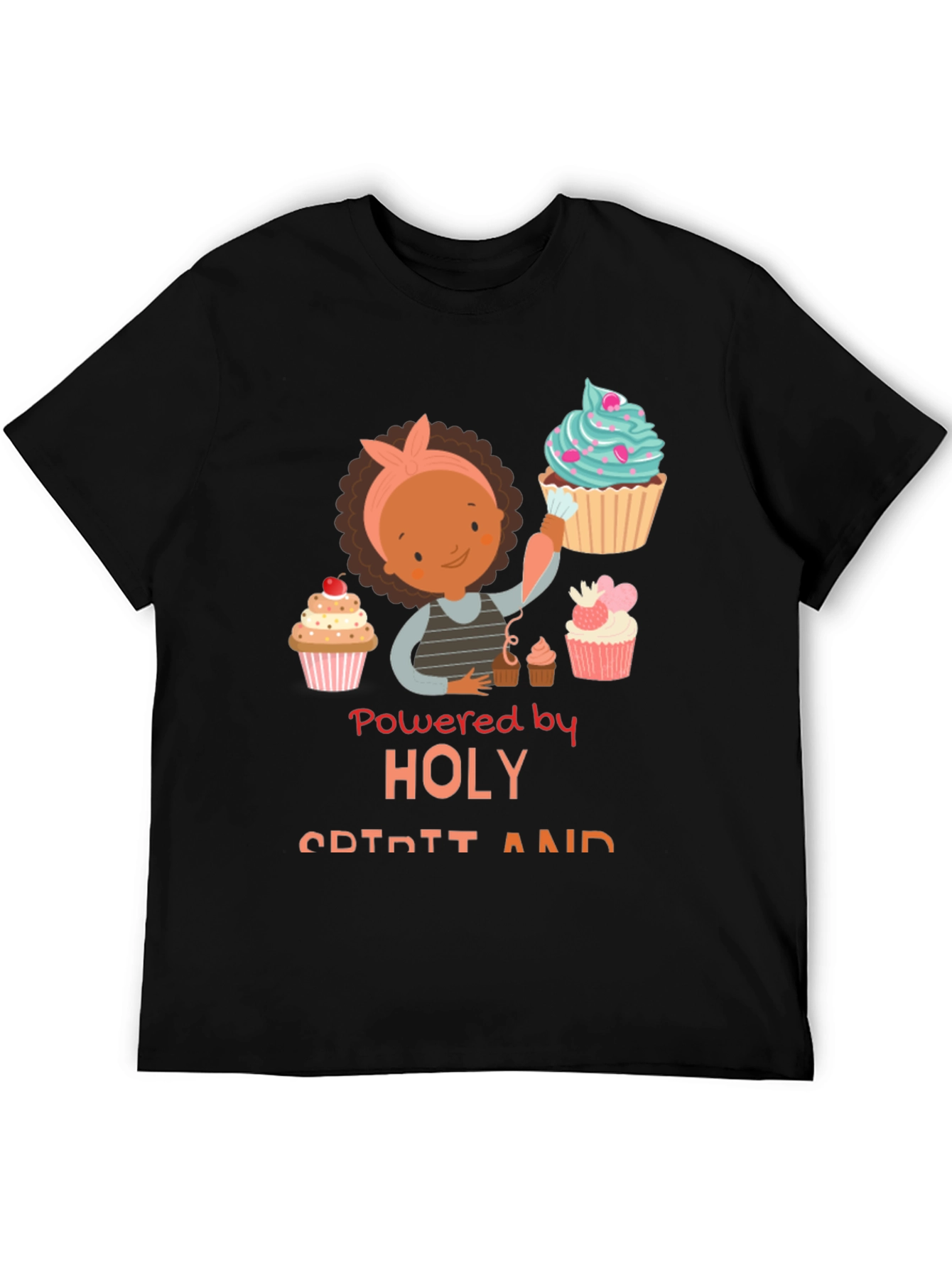 Powered By Holy Spirit Cupcake T-Shirt