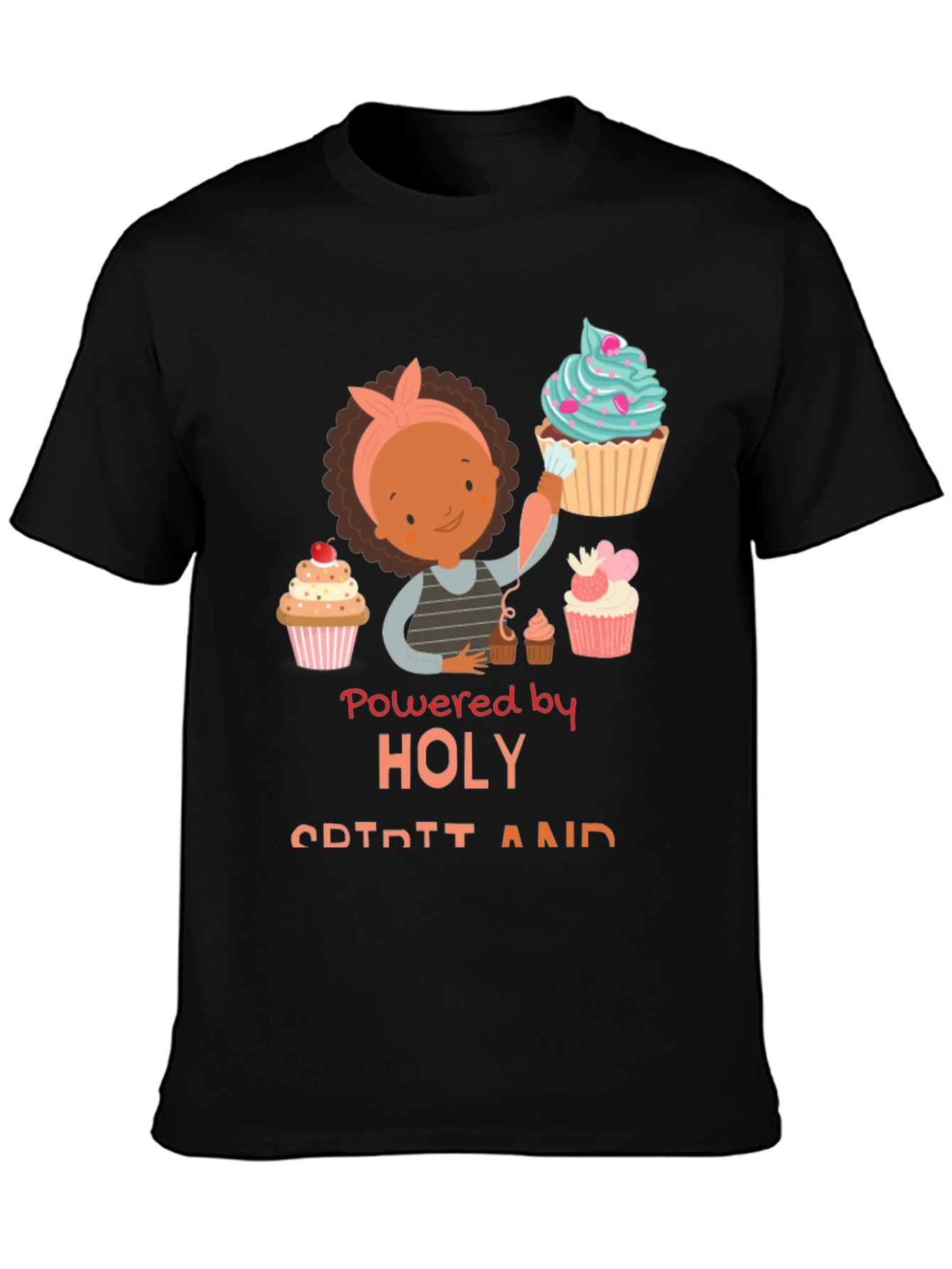 Powered By Holy Spirit Cupcake T-Shirt