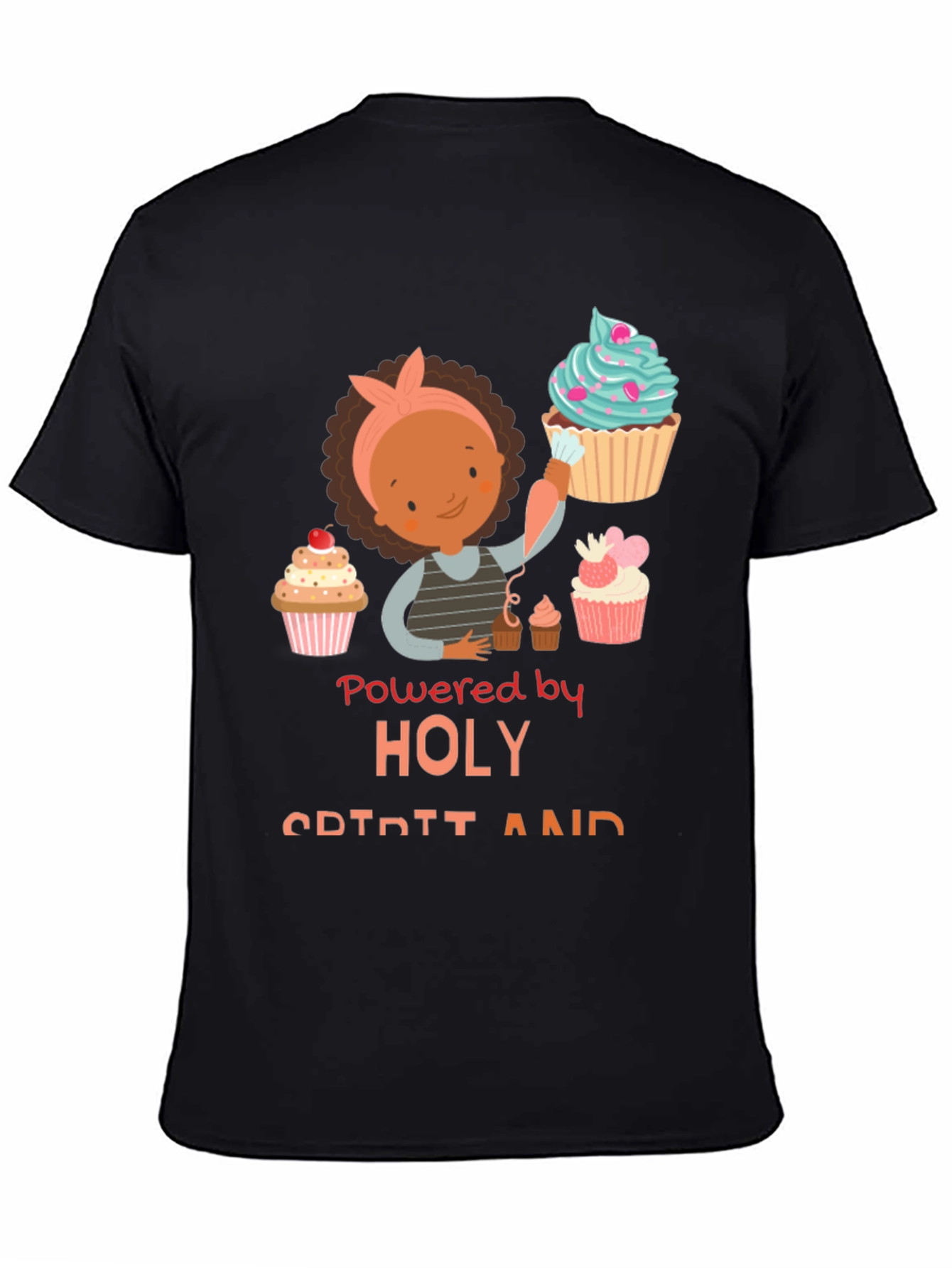 Powered By Holy Spirit Cupcake T-Shirt