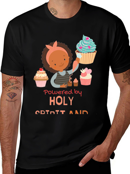 Powered By Holy Spirit Cupcake T-Shirt