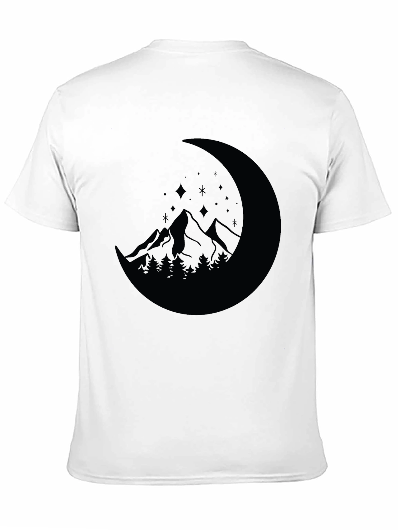 Mountain Moon Graphic Tee - Black Casual Shirt