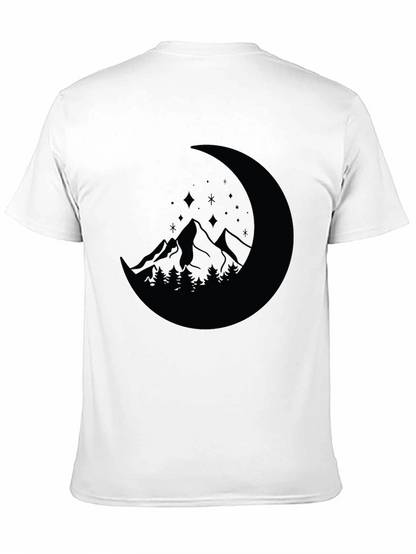 Mountain Moon Graphic Tee - Black Casual Shirt