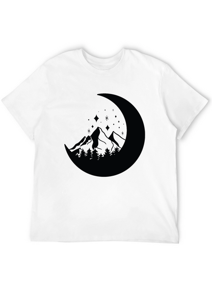 Mountain Moon Graphic Tee - Black Casual Shirt