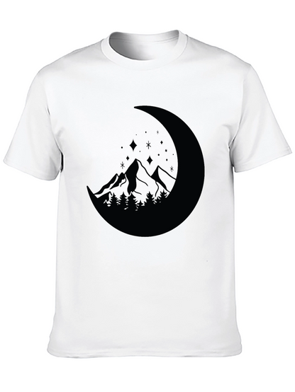 Mountain Moon Graphic Tee - Black Casual Shirt