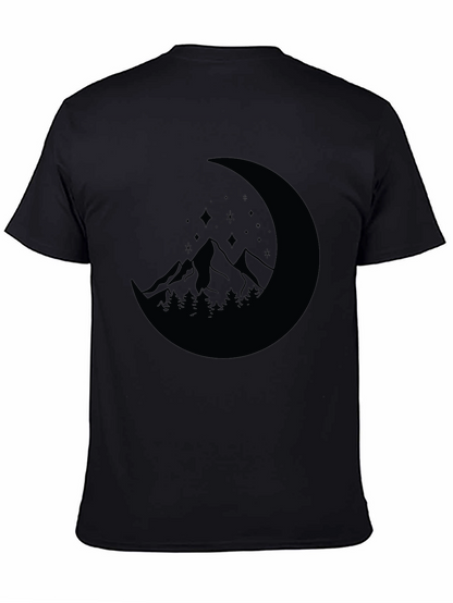 Mountain Moon Graphic Tee - Black Casual Shirt