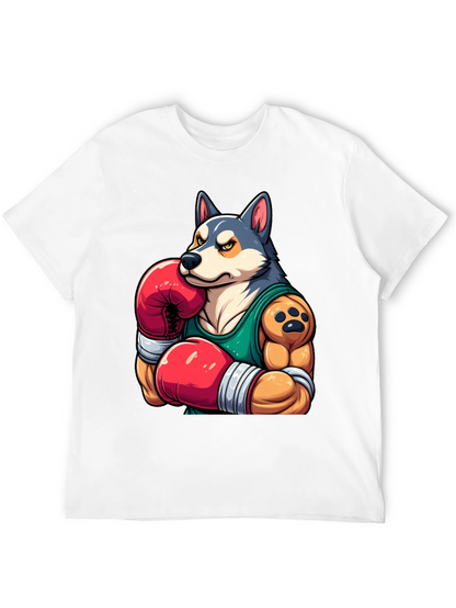 Boxer Dog Graphic Tee - Mens Black T-Shirt