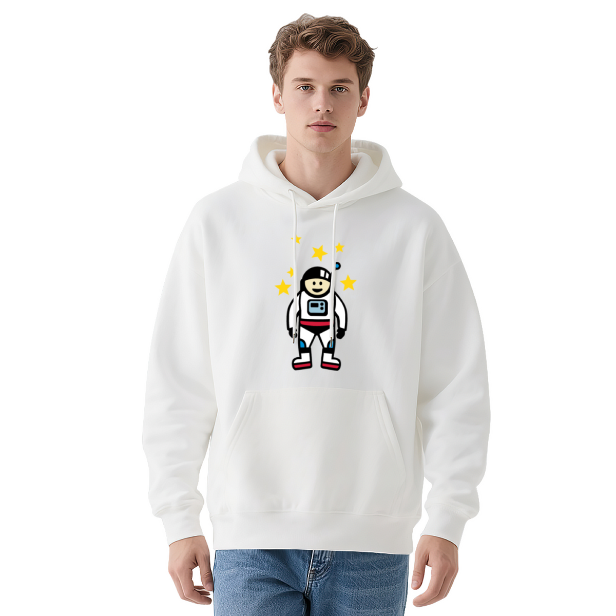 Cute Cartoon Astronaut Graphic Hoodie