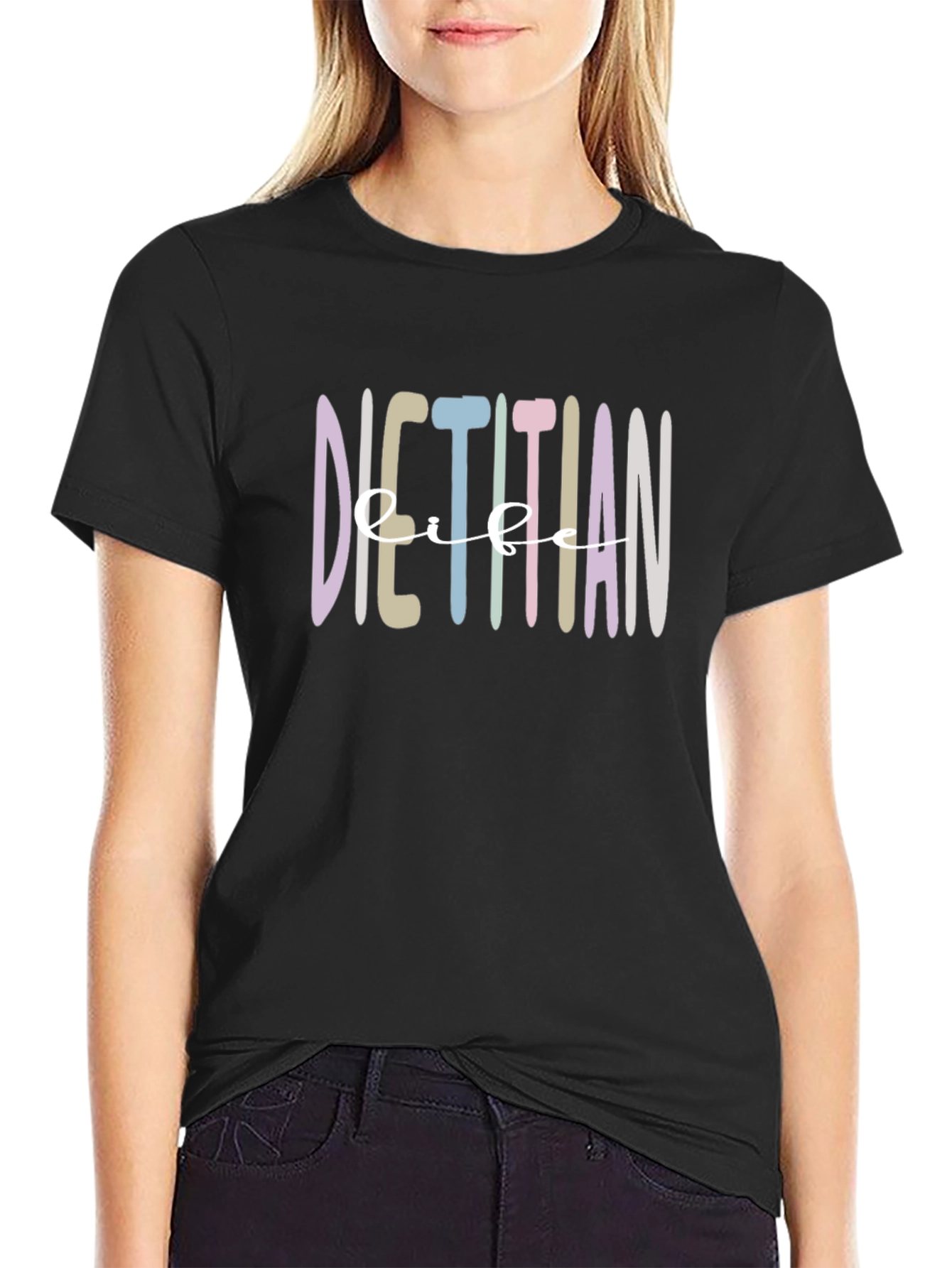 Dietitian Life T-Shirt - Black Crew Neck
